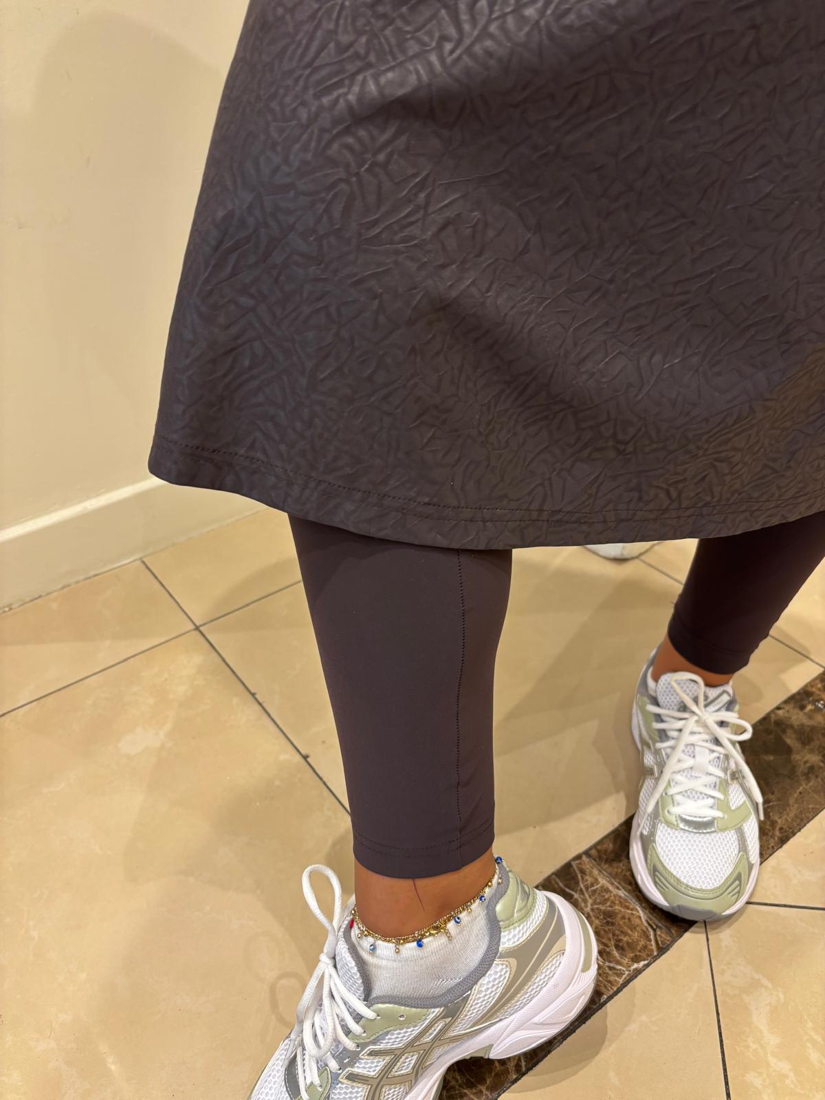 Jupe-Legging Shany bimatiere couleur marron – Image 3