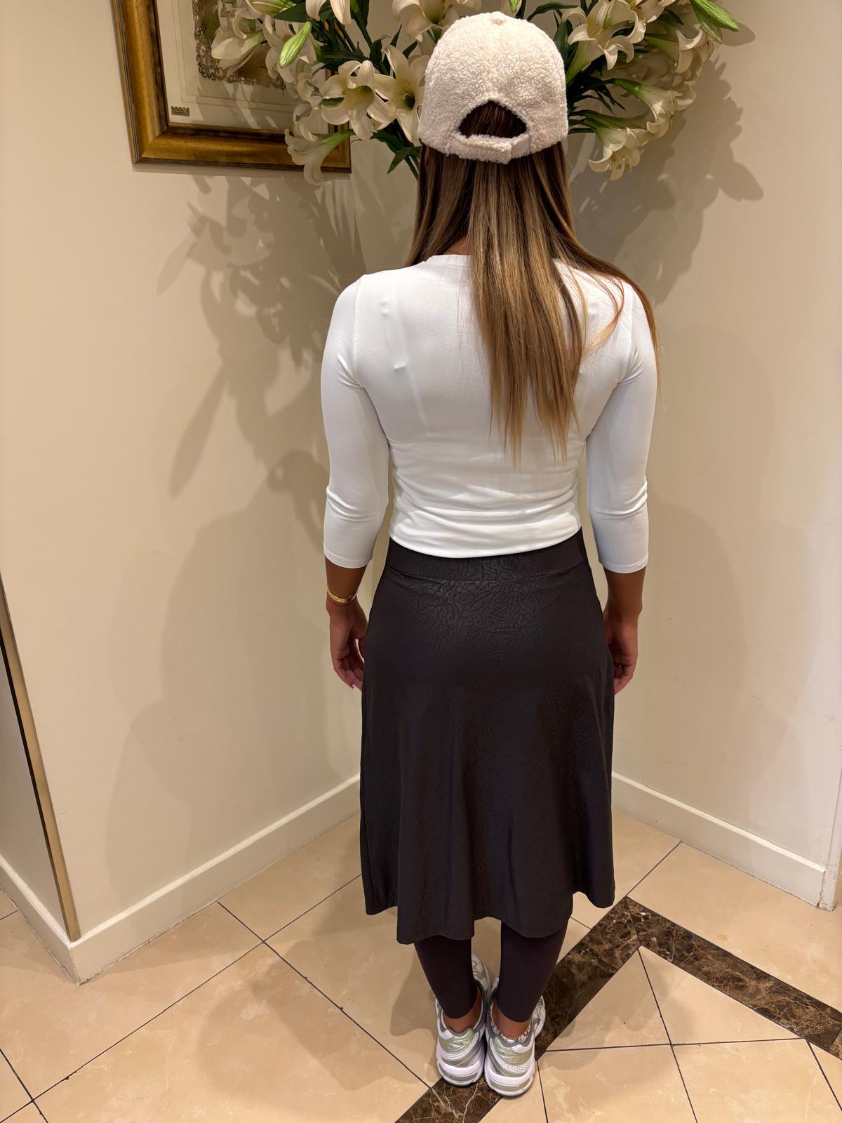 Jupe-Legging Shany bimatiere couleur marron – Image 5