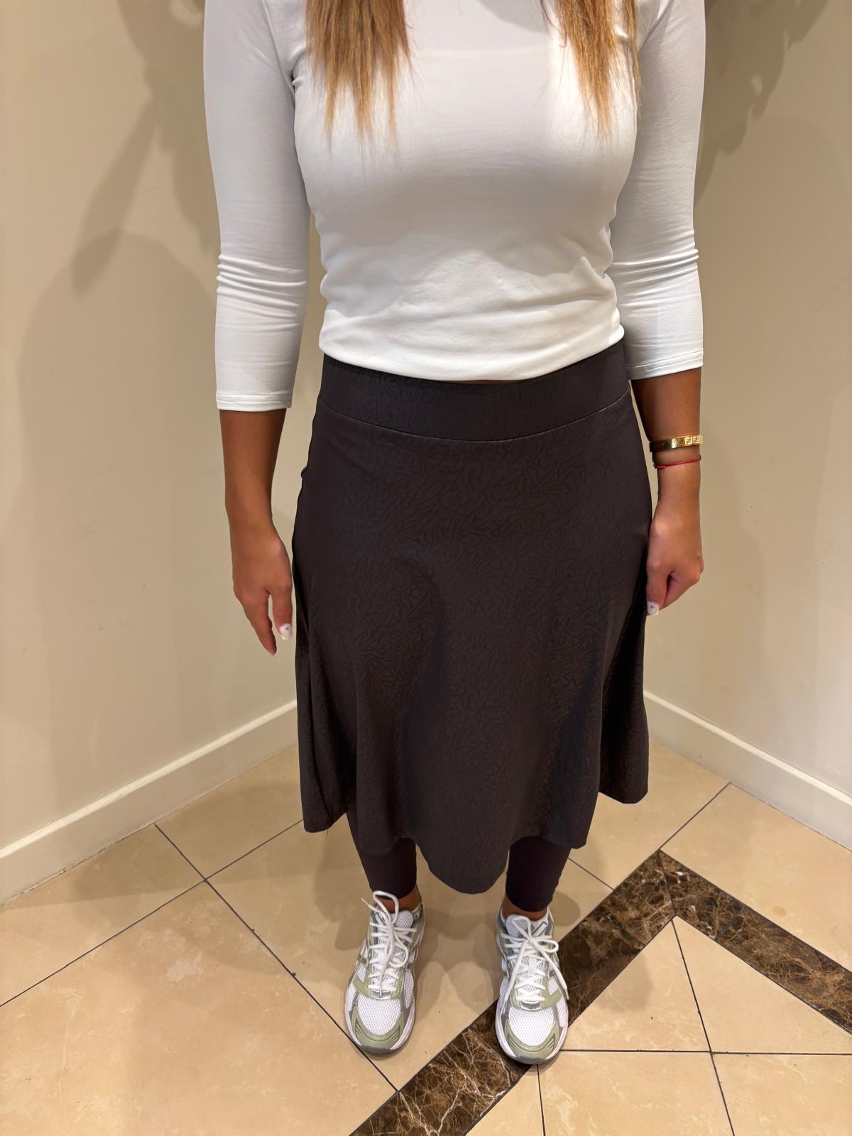 Jupe-Legging Shany bimatiere couleur marron – Image 2