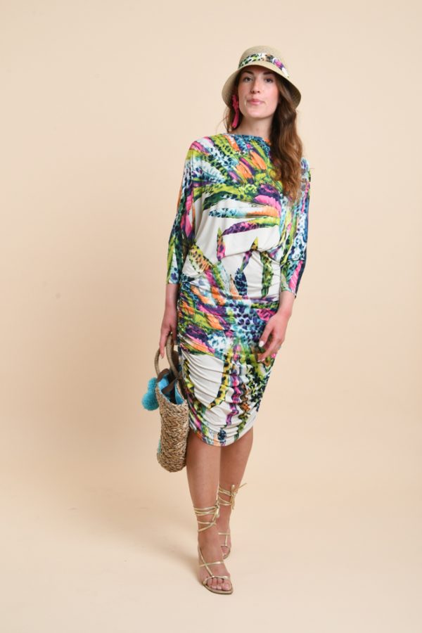 Shirel Beige/Feuilles multicolores