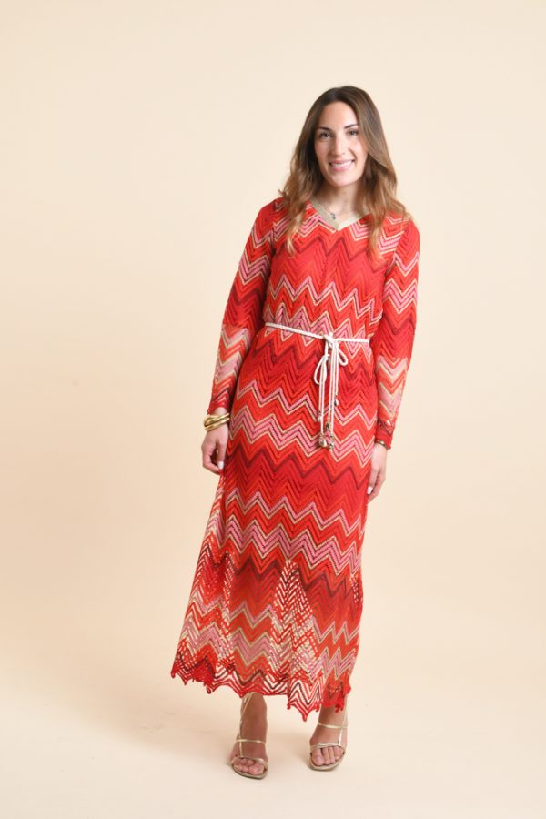 Robe en crochet DIVA rouge