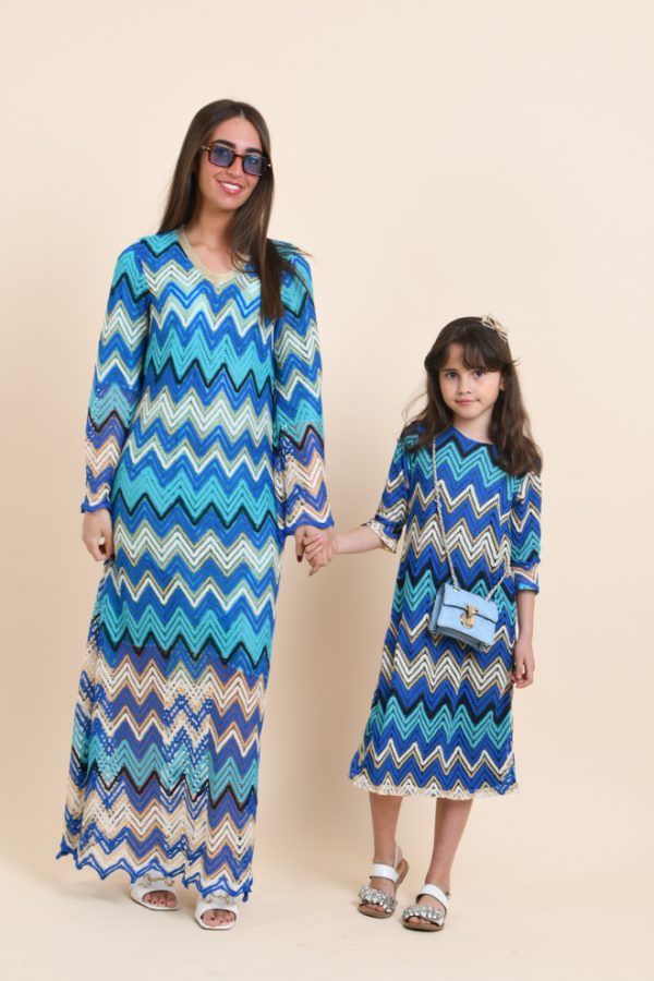Robe en crochet DIVINE Bleu turquoise