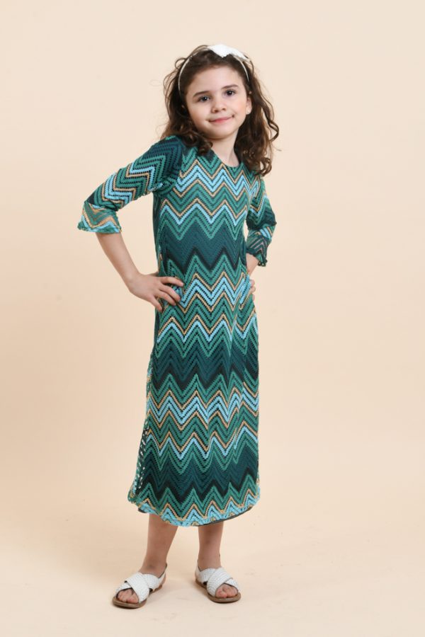 Robe en crochet DIVINE bleu canard