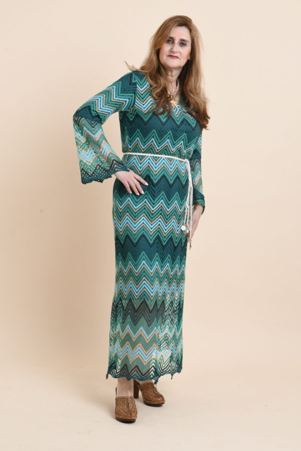 Robe en crochet DIVA bleu canard