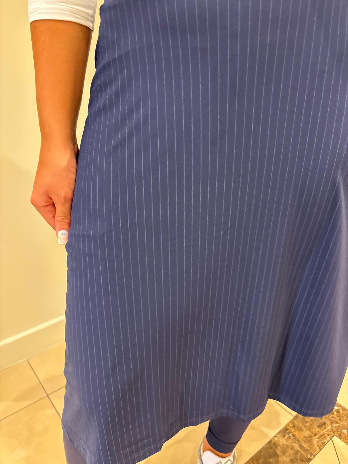 Jupe-Legging Shany bicolore marine rayé/uni – Image 2