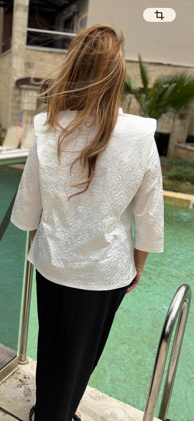 Tee Shirt à épaulettes Blanc – Image 2