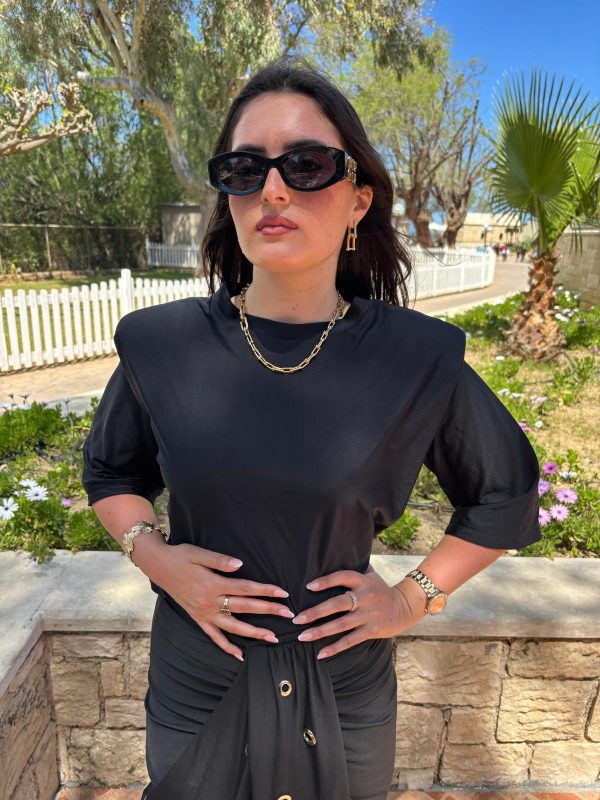 Tee Shirt à épaulettes Noir