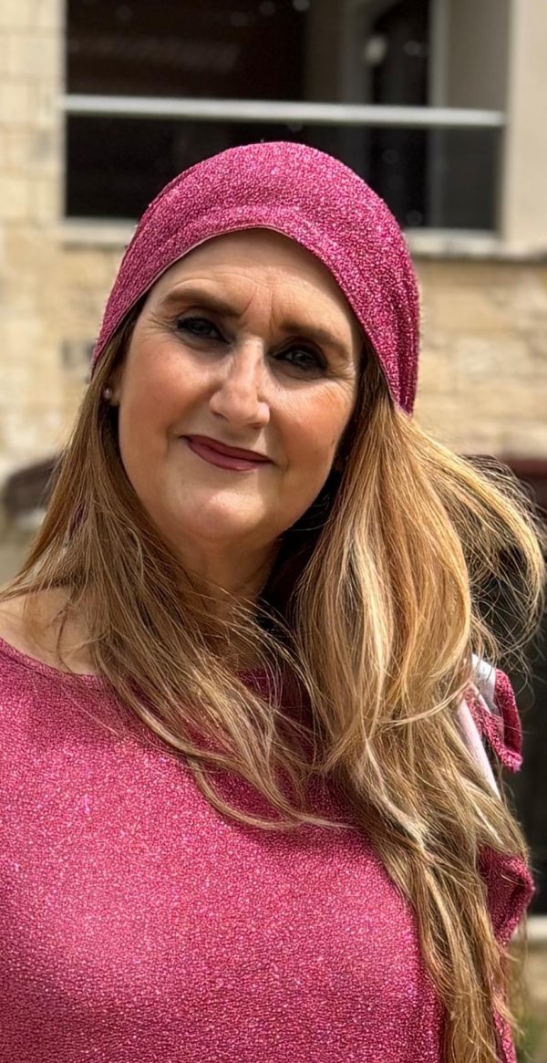 Foulard noué Lurex Fushia