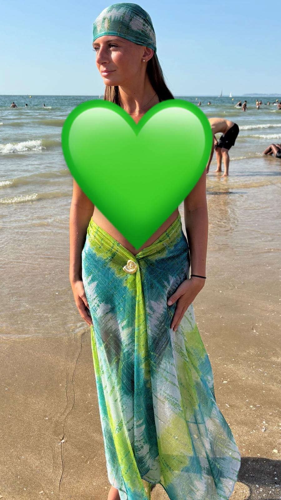 Paréo Voile imprimé dégradé vert